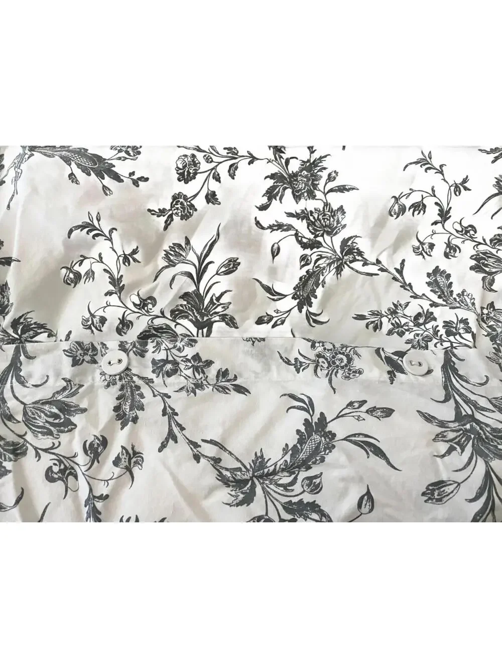 IKEA Alvine Kvist Gray White Floral Duvet Cover + Insert Set Cotton - TWIN
